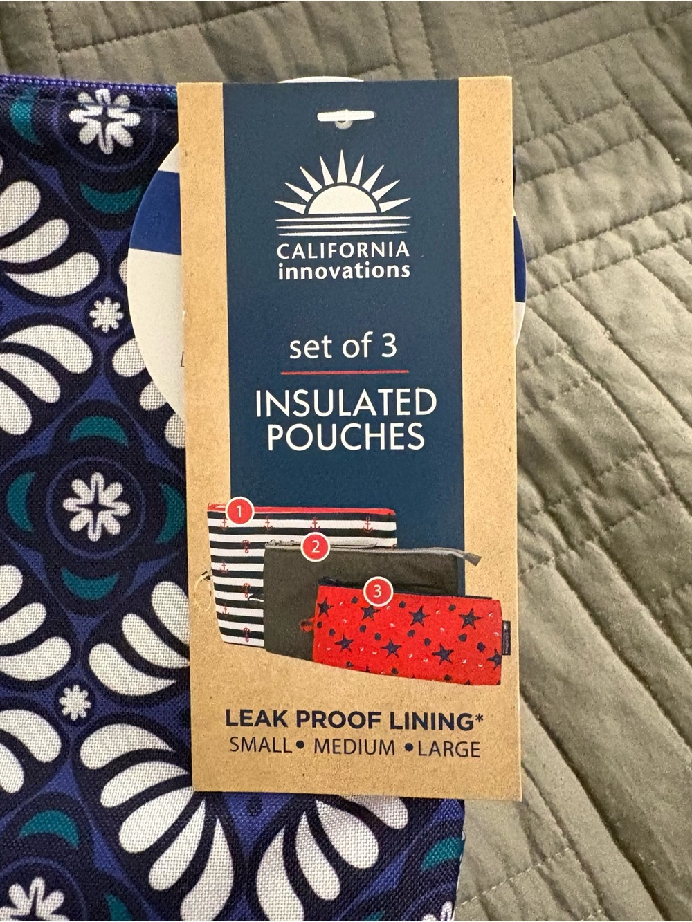 California Innovations Insulated Pouch Set of 3 Leakproof Lunch Snack Bags New - Picture 6 of 15